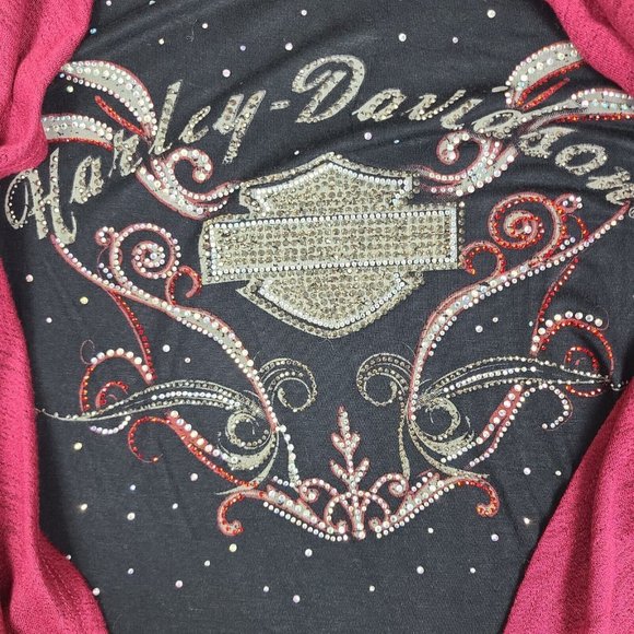 Harley Davidson Women's Small/Medium Shirt Red Decorative Shirt - Picture 2 of 11